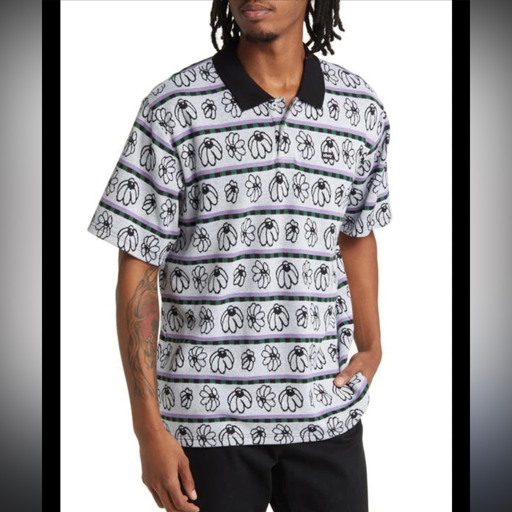 Obey Black and White Floral Men's Tee